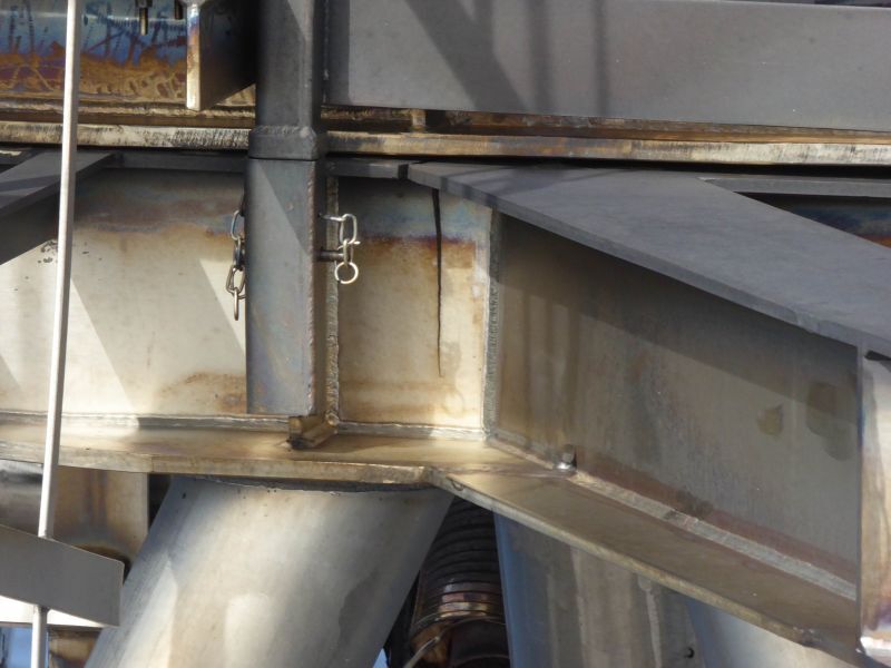 Crack in metal of offshore platform